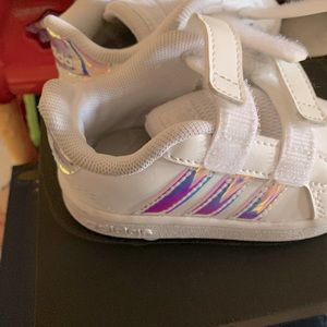 Toddler iridescent adidas sneakers